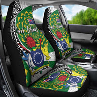 Cook Islands Independence Day Car Seat Cover National Flag and Emblem with Tatau Tattoo LT03 - Polynesian Pride