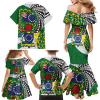 Cook Islands Independence Day Family Matching Mermaid Dress and Hawaiian Shirt National Flag and Emblem with Tatau Tattoo LT03 - Polynesian Pride