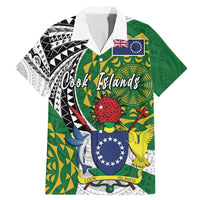 Cook Islands Independence Day Family Matching Mermaid Dress and Hawaiian Shirt National Flag and Emblem with Tatau Tattoo LT03 Dad's Shirt - Short Sleeve - Polynesian Pride