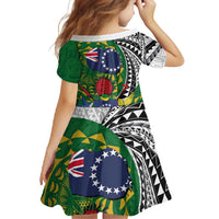 Cook Islands Independence Day Family Matching Summer Maxi Dress and Hawaiian Shirt National Flag and Emblem with Tatau Tattoo LT03 - Polynesian Pride