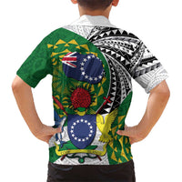 Cook Islands Independence Day Kid Hawaiian Shirt National Flag and Emblem with Tatau Tattoo LT03 - Polynesian Pride