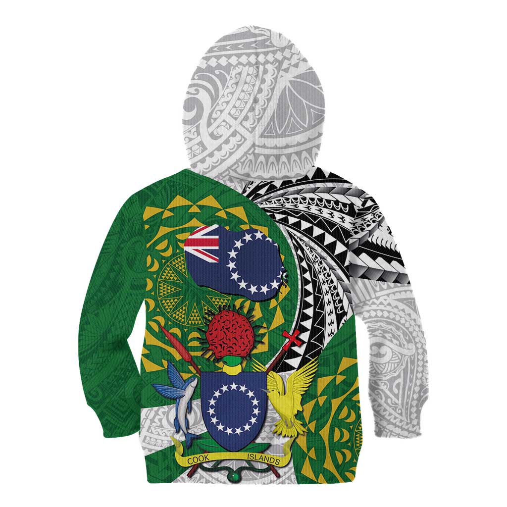 Cook Islands Independence Day Kid Hoodie National Flag and Emblem with Tatau Tattoo LT03 - Polynesian Pride