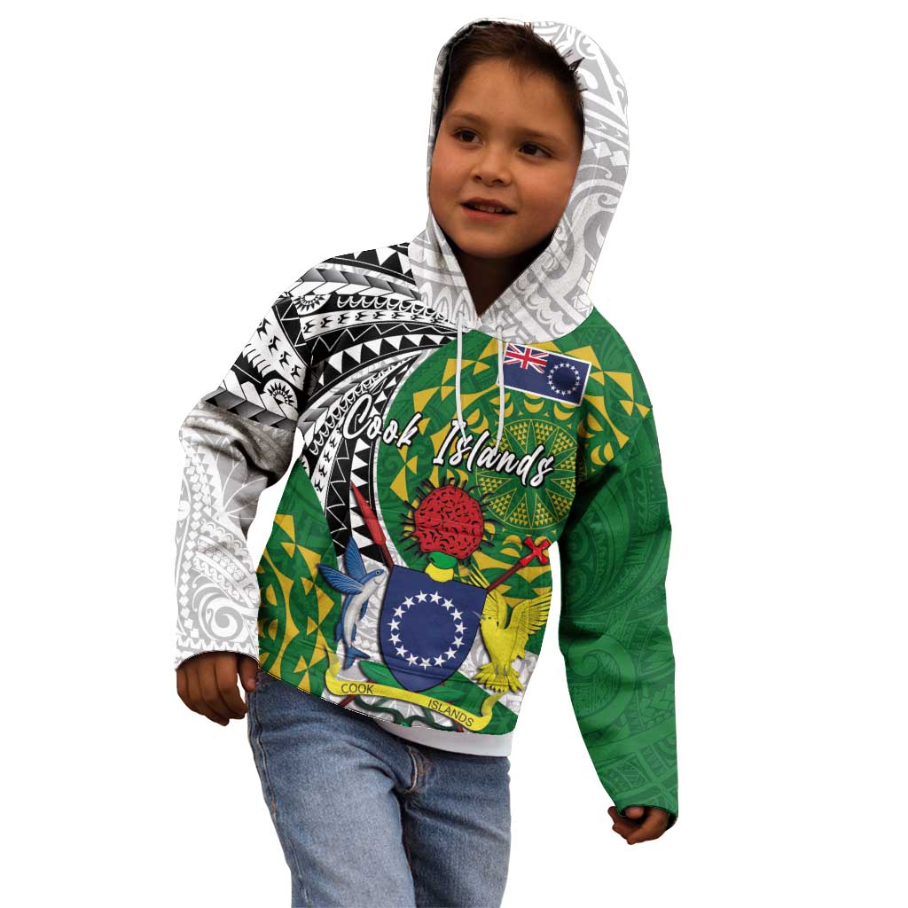 Cook Islands Independence Day Kid Hoodie National Flag and Emblem with Tatau Tattoo LT03 - Polynesian Pride