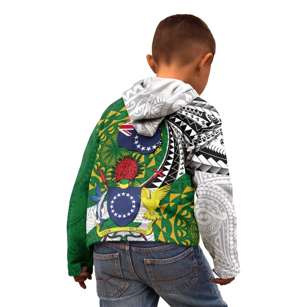 Cook Islands Independence Day Kid Hoodie National Flag and Emblem with Tatau Tattoo LT03 - Polynesian Pride