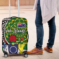 Cook Islands Independence Day Luggage Cover National Flag and Emblem with Tatau Tattoo LT03 - Polynesian Pride