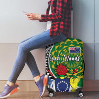 Cook Islands Independence Day Luggage Cover National Flag and Emblem with Tatau Tattoo LT03 - Polynesian Pride