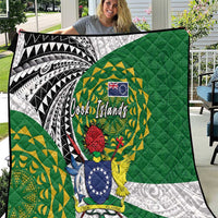 Cook Islands Independence Day Quilt National Flag and Emblem with Tatau Tattoo LT03 Super King 230cm x 260cm - Polynesian Pride