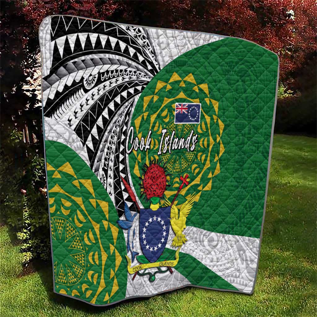 Cook Islands Independence Day Quilt National Flag and Emblem with Tatau Tattoo LT03 - Polynesian Pride