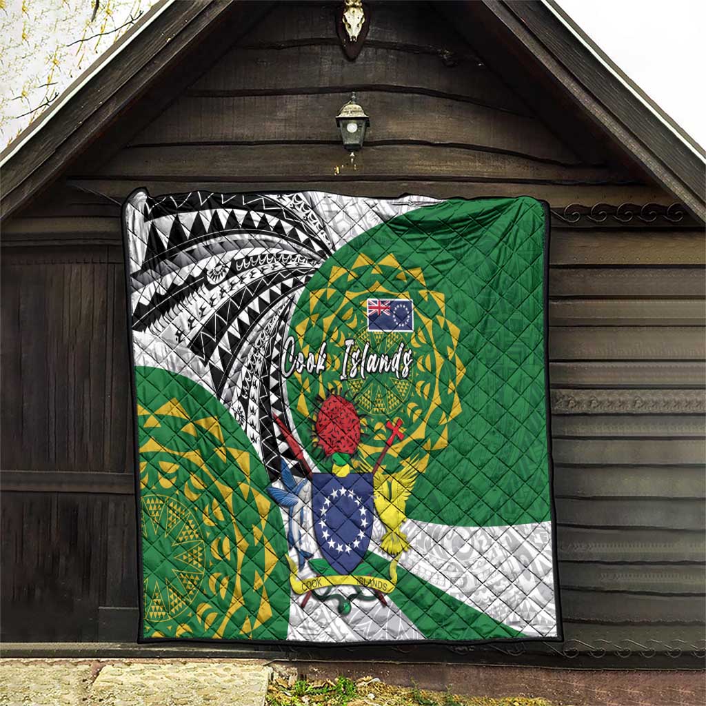 Cook Islands Independence Day Quilt National Flag and Emblem with Tatau Tattoo LT03 - Polynesian Pride