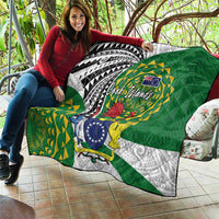 Cook Islands Independence Day Quilt National Flag and Emblem with Tatau Tattoo LT03 - Polynesian Pride