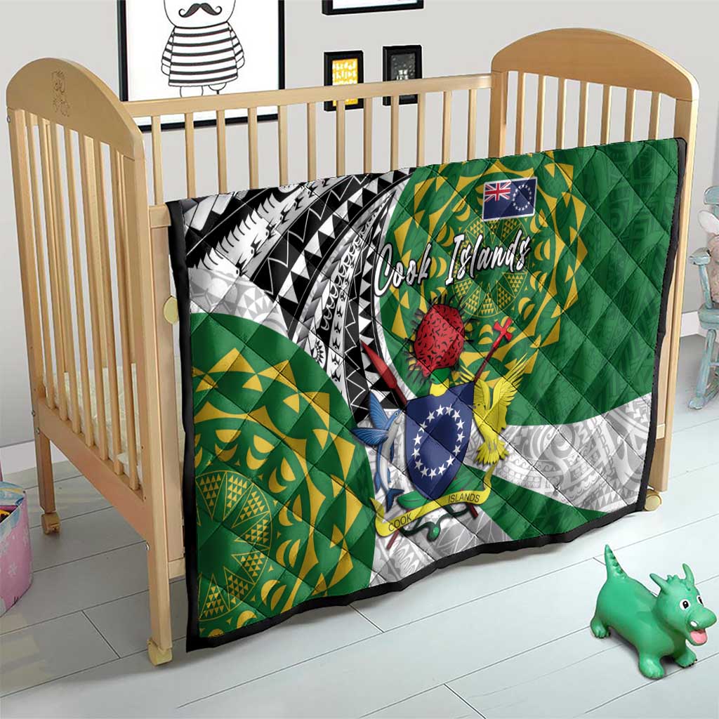 Cook Islands Independence Day Quilt National Flag and Emblem with Tatau Tattoo LT03 - Polynesian Pride