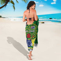Cook Islands Independence Day Sarong National Flag and Emblem with Tatau Tattoo