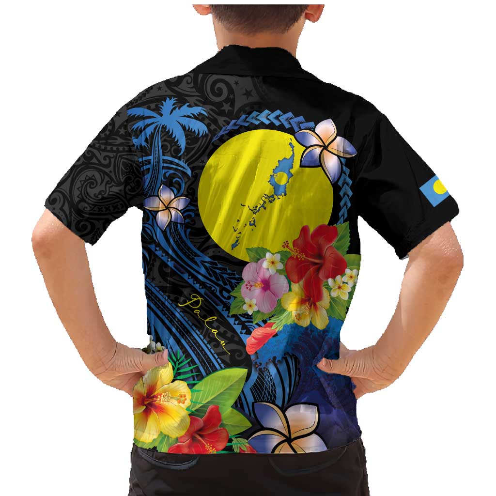 Palau Independence Day Family Matching Mermaid Dress and Hawaiian Shirt Melanesian Tattoo with Hibiscus LT03 - Polynesian Pride