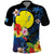 Palau Independence Day Polo Shirt Melanesian Tattoo with Hibiscus