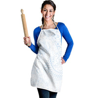 Hawaiian Turtles and Leis Apron Tribal Kakau Pattern Airy White Blue Cloud Vibe