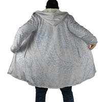 Hawaiian Turtles and Leis Cloak Tribal Kakau Pattern Airy White Blue Cloud Vibe