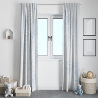 Hawaiian Turtles and Leis Window Curtain Tribal Kakau Pattern Airy White Blue Cloud Vibe