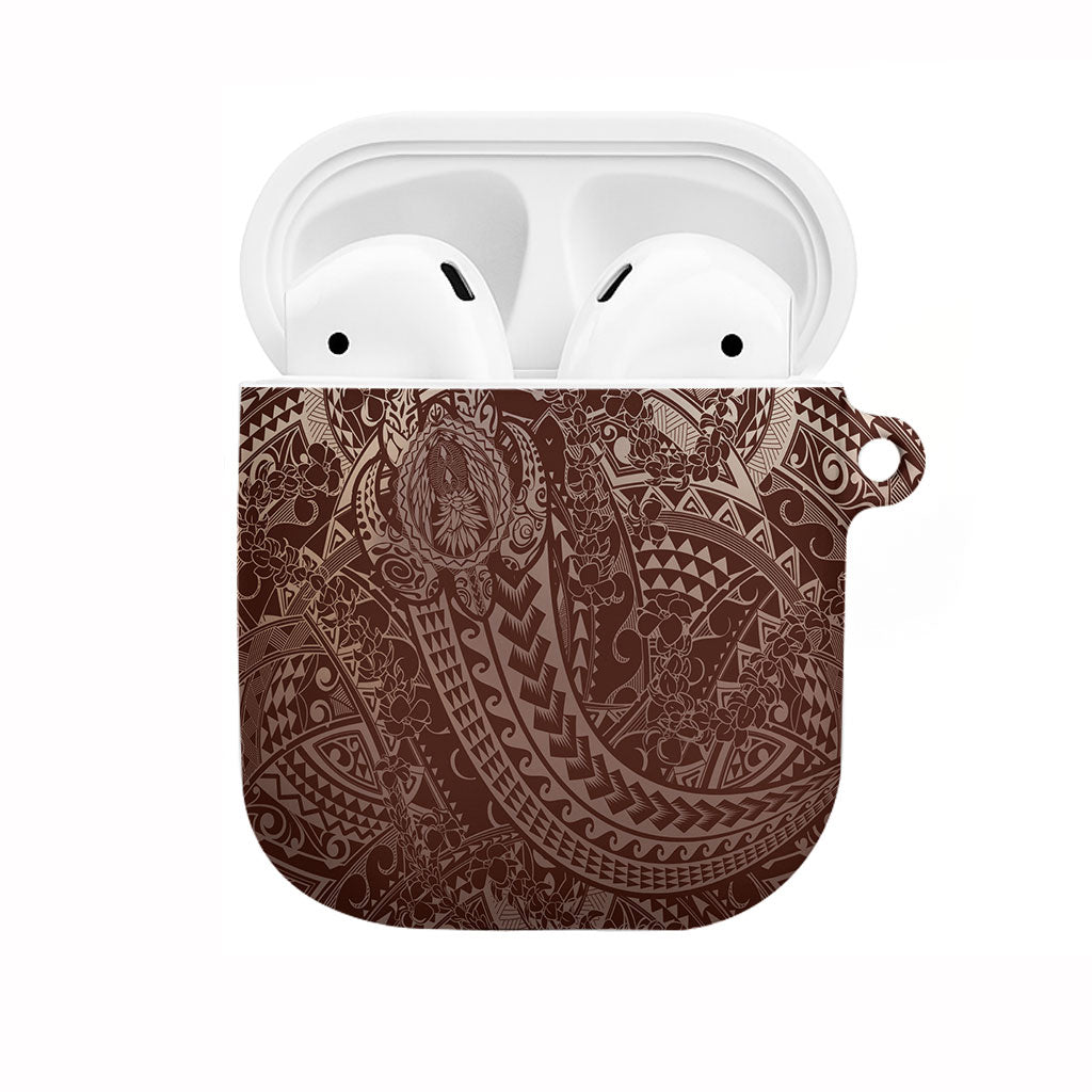Hawaiian Turtles and Leis AirPods Case Tribal Kakau Pattern Mocha Mousse Color LT03 Mocha Mousse - Polynesian Pride