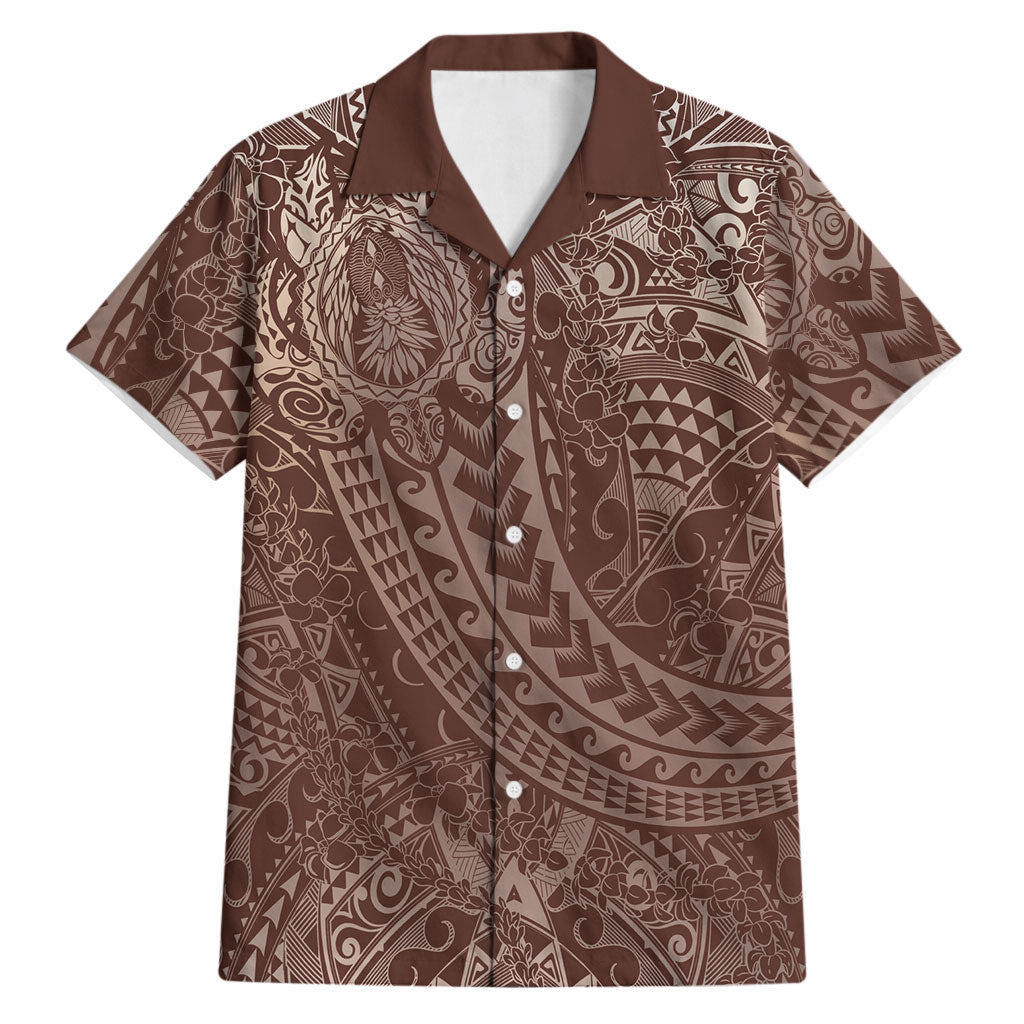 Hawaiian Turtles and Leis Hawaiian Shirt Tribal Kakau Pattern Mocha Mousse Color LT03 Mocha Mousse - Polynesian Pride