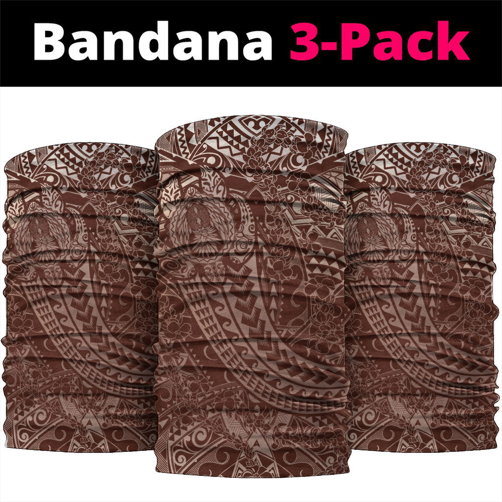 Hawaiian Turtles and Leis Neck Gaiter Tribal Kakau Pattern Mocha Mousse Color LT03 package One Size: 25*50cm Mocha Mousse - Polynesian Pride