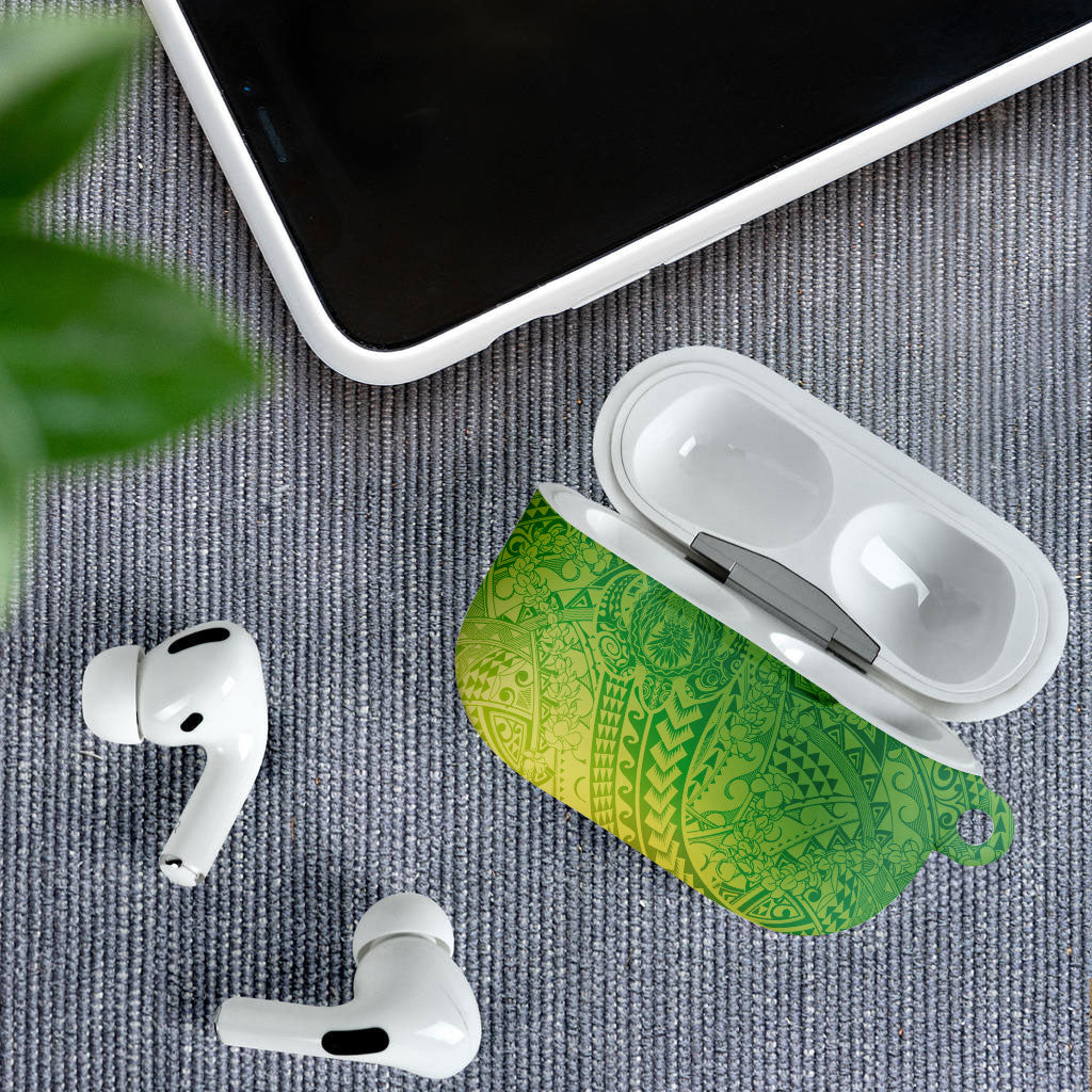 Hawaiian Turtles and Leis AirPods Case Tribal Kakau Pattern Fresh Summer Vibe