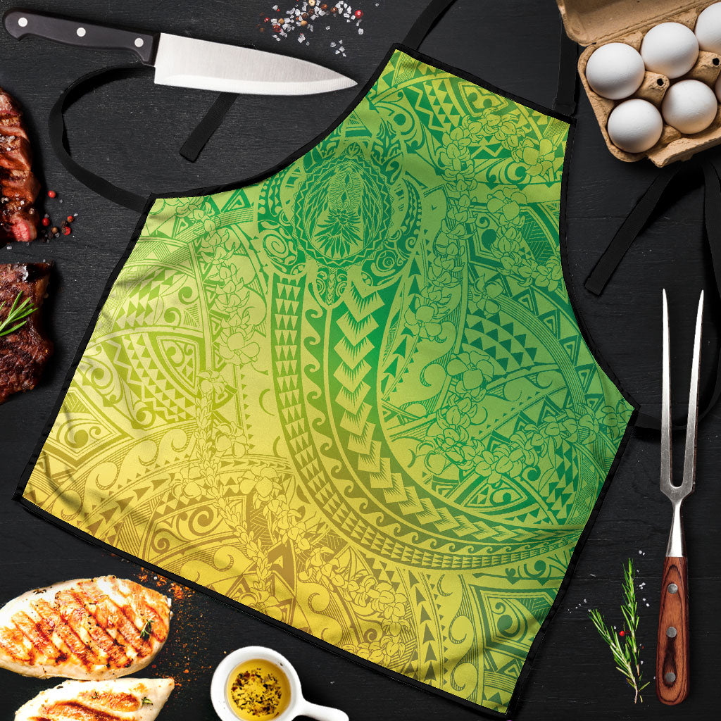Hawaiian Turtles and Leis Apron Tribal Kakau Pattern Fresh Summer Vibe
