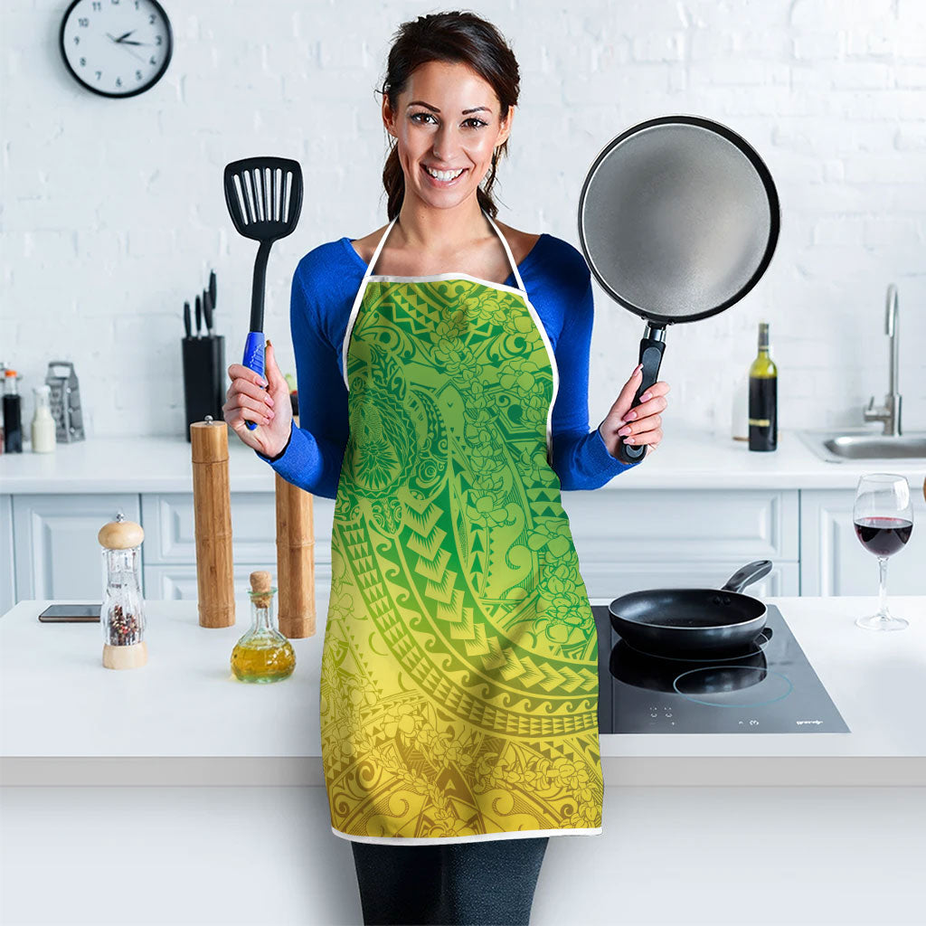 Hawaiian Turtles and Leis Apron Tribal Kakau Pattern Fresh Summer Vibe