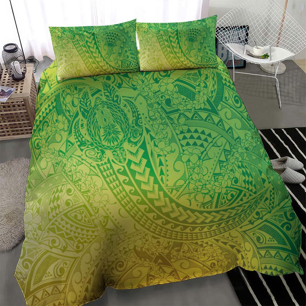 Hawaiian Turtles and Leis Bedding Set Tribal Kakau Pattern Fresh Summer Vibe LT03 - Polynesian Pride
