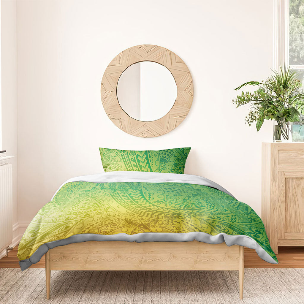 Hawaiian Turtles and Leis Bedding Set Tribal Kakau Pattern Fresh Summer Vibe LT03 - Polynesian Pride