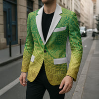 Hawaiian Turtles and Leis Blazer Tribal Kakau Pattern Fresh Summer Vibe