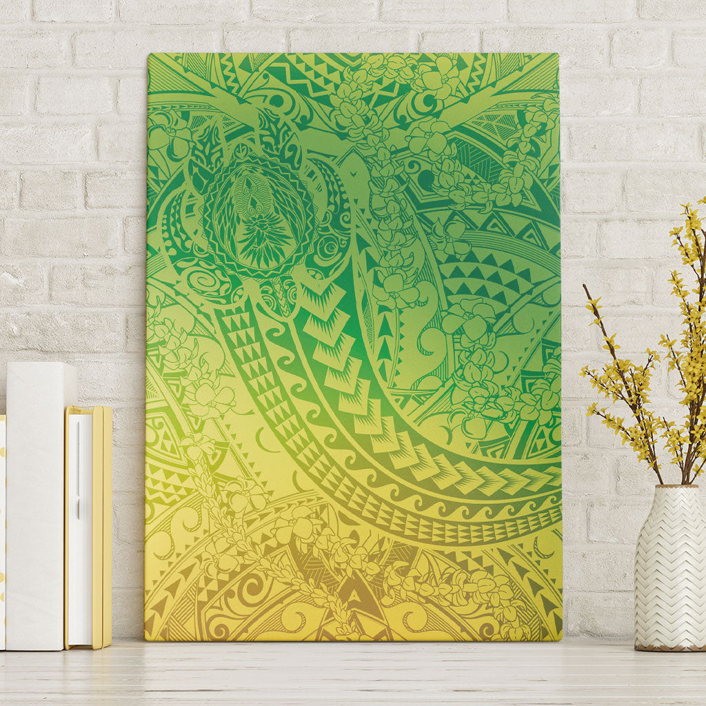 Hawaiian Turtles and Leis Canvas Wall Art Tribal Kakau Pattern Fresh Summer Vibe