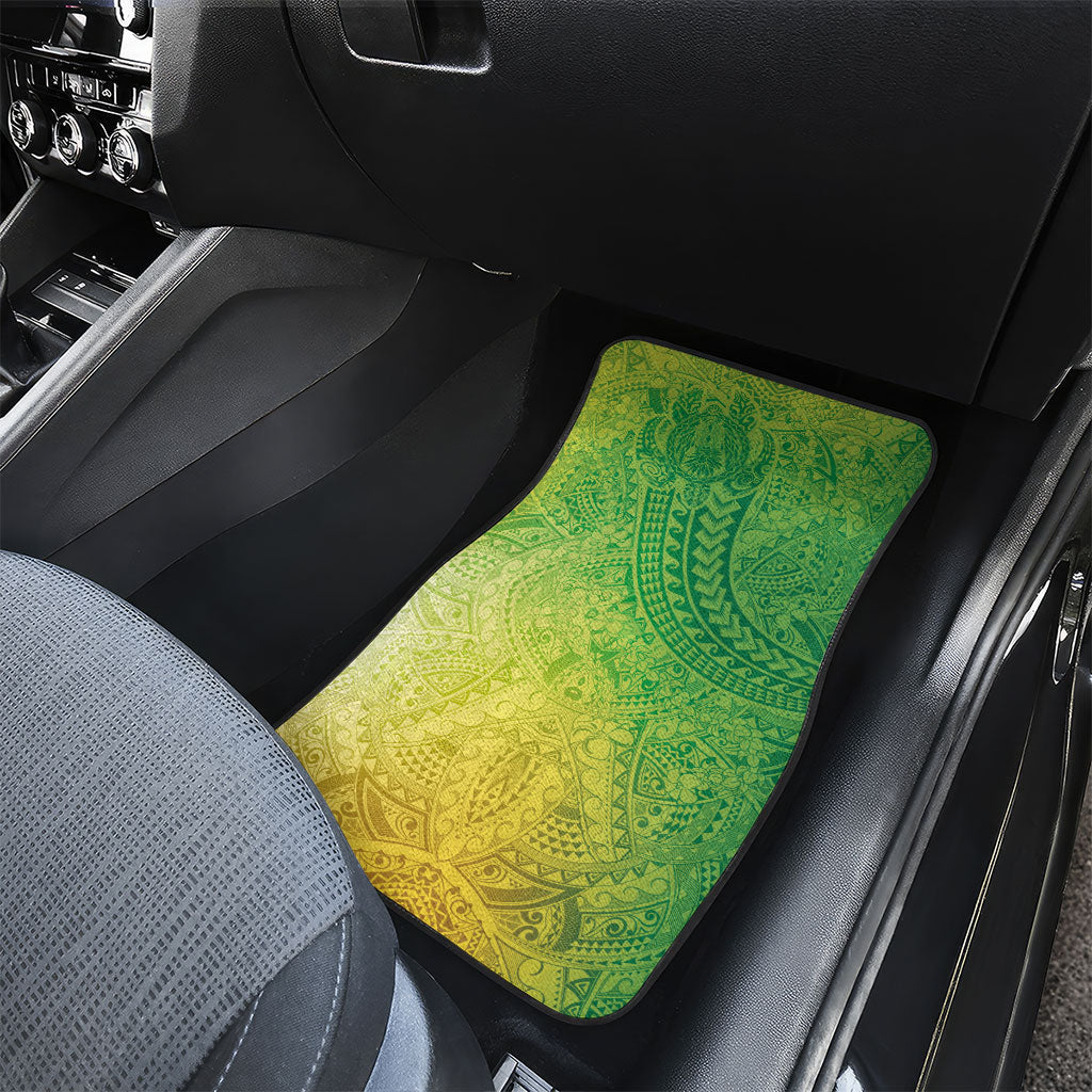 Hawaiian Turtles and Leis Car Mats Tribal Kakau Pattern Fresh Summer Vibe