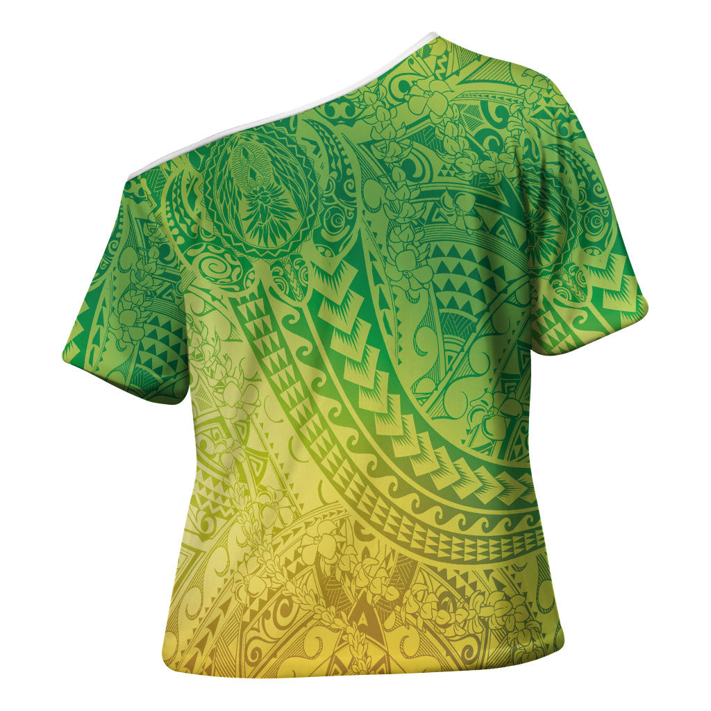 Hawaiian Turtles and Leis Cross Shoulder Shirt Tribal Kakau Pattern Fresh Summer Vibe