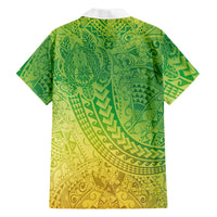 Hawaiian Turtles and Leis Family Matching Long Sleeve Bodycon Dress and Hawaiian Shirt Tribal Kakau Pattern Fresh Summer Vibe