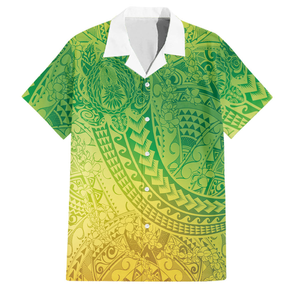 Hawaiian Turtles and Leis Family Matching Puletasi and Hawaiian Shirt Tribal Kakau Pattern Fresh Summer Vibe
