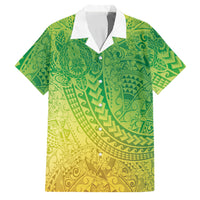 Hawaiian Turtles and Leis Family Matching Tank Maxi Dress and Hawaiian Shirt Tribal Kakau Pattern Fresh Summer Vibe
