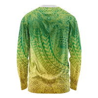 Hawaiian Turtles and Leis Long Sleeve Shirt Tribal Kakau Pattern Fresh Summer Vibe