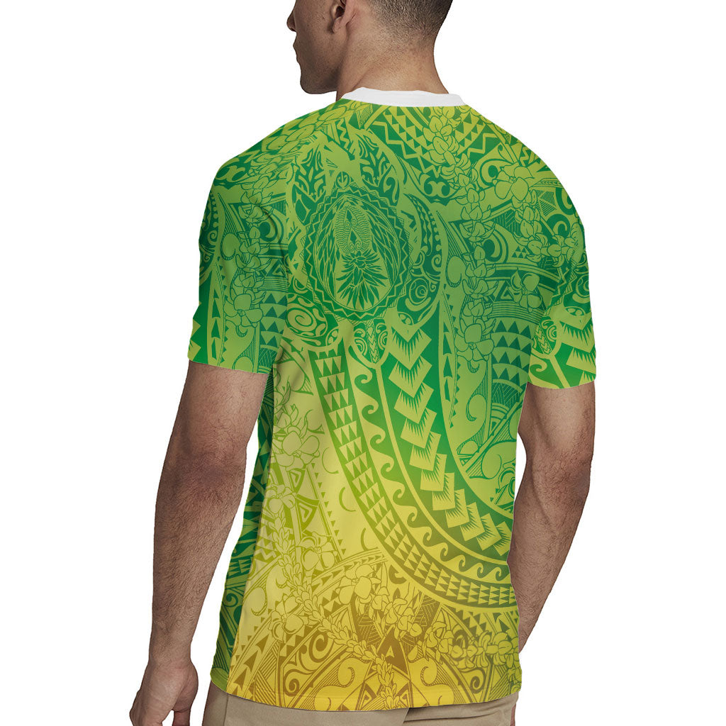 Hawaiian Turtles and Leis Rugby Jersey Tribal Kakau Pattern Fresh Summer Vibe