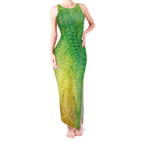 Hawaiian Turtles and Leis Tank Maxi Dress Tribal Kakau Pattern Fresh Summer Vibe