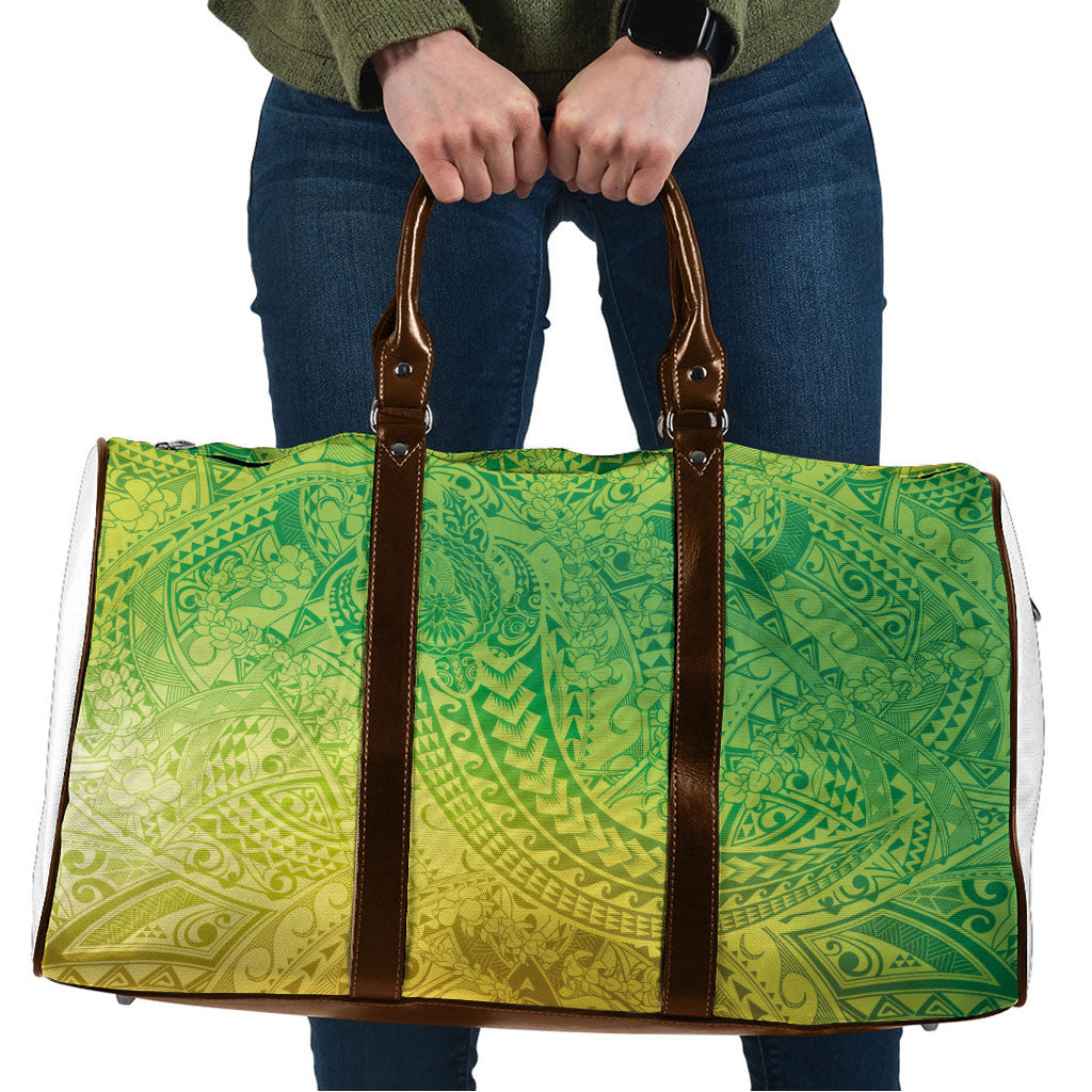 Hawaiian Turtles and Leis Travel Bag Tribal Kakau Pattern Fresh Summer Vibe LT03 Green - Polynesian Pride