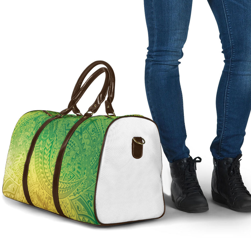 Hawaiian Turtles and Leis Travel Bag Tribal Kakau Pattern Fresh Summer Vibe