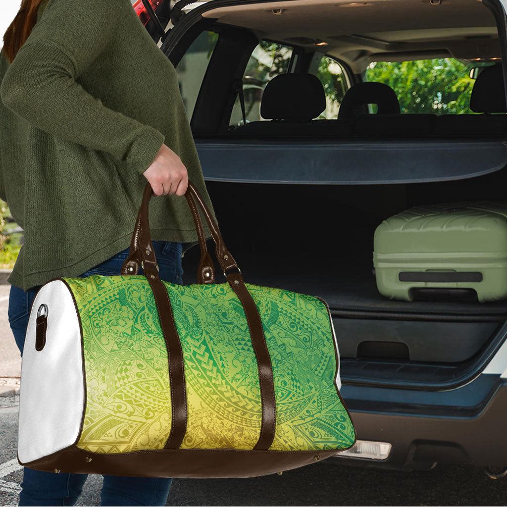 Hawaiian Turtles and Leis Travel Bag Tribal Kakau Pattern Fresh Summer Vibe
