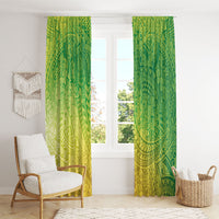 Hawaiian Turtles and Leis Window Curtain Tribal Kakau Pattern Fresh Summer Vibe