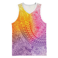 Hawaiian Turtles and Leis Basketball Jersey Tribal Kakau Pattern Magical Rainbow Sky LT03 Unisex Multicolor - Polynesian Pride