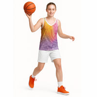 Hawaiian Turtles and Leis Basketball Jersey Tribal Kakau Pattern Magical Rainbow Sky LT03 - Polynesian Pride