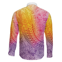 Hawaiian Turtles and Leis Family Matching Summer Maxi Dress and Hawaiian Shirt Tribal Kakau Pattern Magical Rainbow Sky