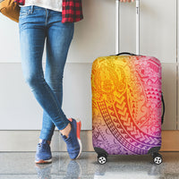 Hawaiian Turtles and Leis Luggage Cover Tribal Kakau Pattern Magical Rainbow Sky LT03 - Polynesian Pride