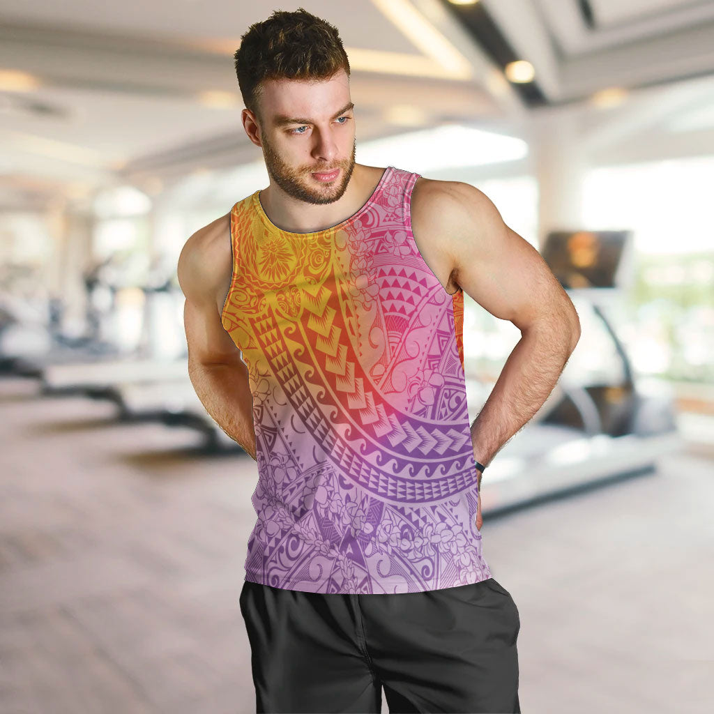 Hawaiian Turtles and Leis Men Tank Top Tribal Kakau Pattern Magical Rainbow Sky LT03 Multicolor - Polynesian Pride