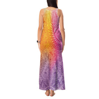 Hawaiian Turtles and Leis Tank Maxi Dress Tribal Kakau Pattern Magical Rainbow Sky