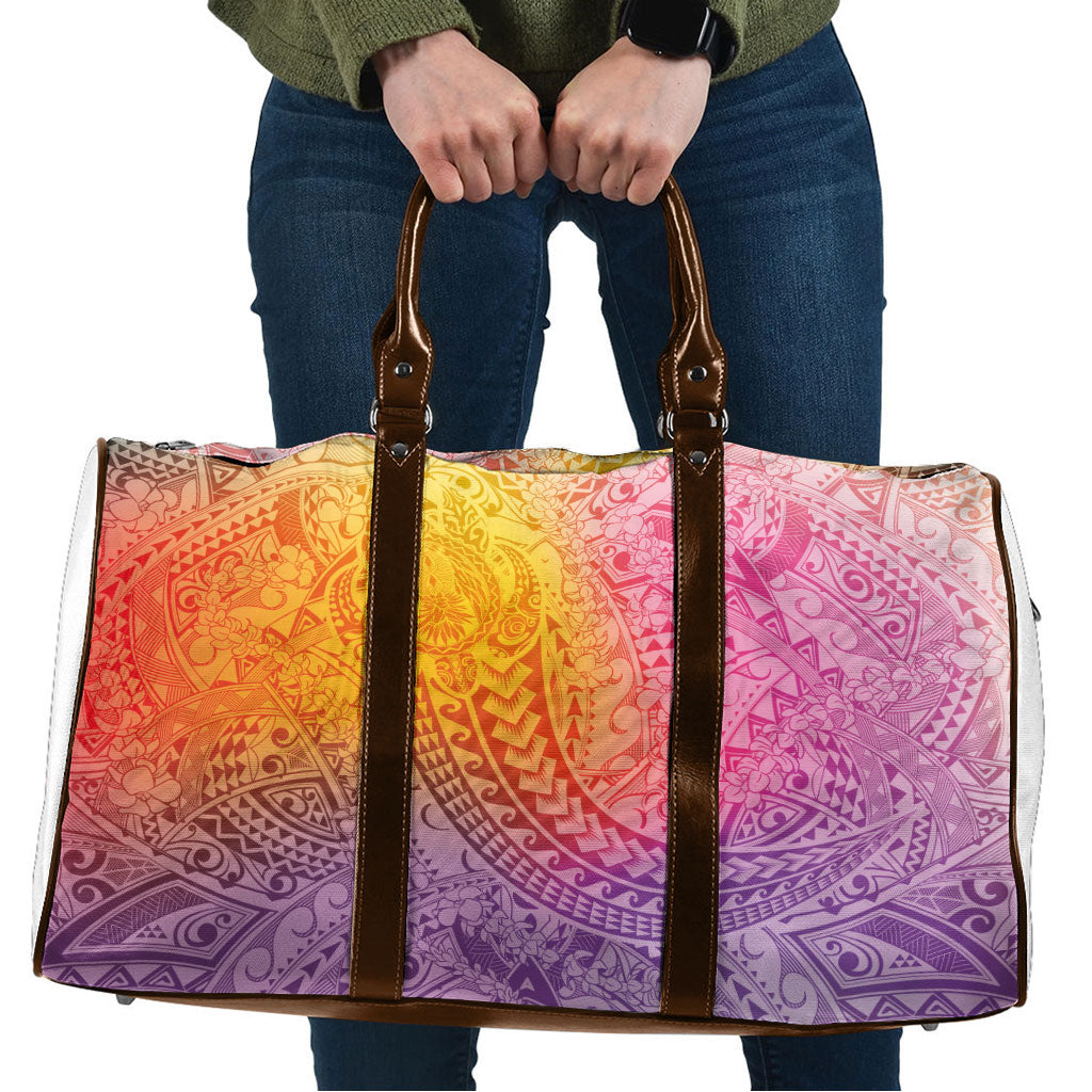 Hawaiian Turtles and Leis Travel Bag Tribal Kakau Pattern Magical Rainbow Sky LT03 Multicolor - Polynesian Pride